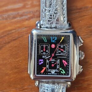Authentic Michele Carousel Black Dial Deco Day Watch